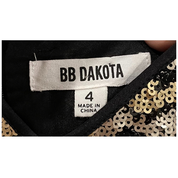 BB DAKOTA Gold Leopard Cheetah Sequin Mini Dress - Picture 5 of 7